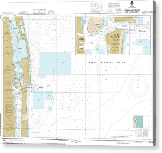 Nautical Chart-11459 Port-Palm Beach-Approaches  Acrylic Print