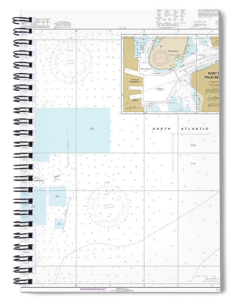 Nautical Chart 11459 Port Palm Beach Approaches Spiral Notebook