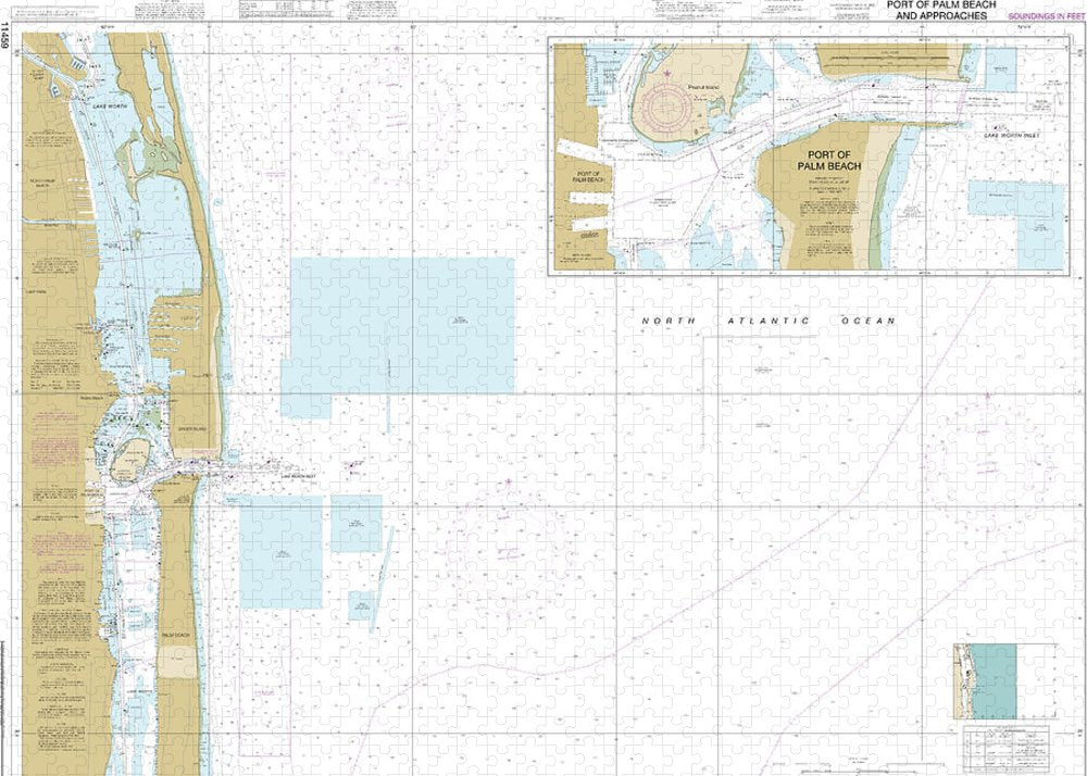 Nautical Chart-11459 Port-palm Beach-approaches - Puzzle