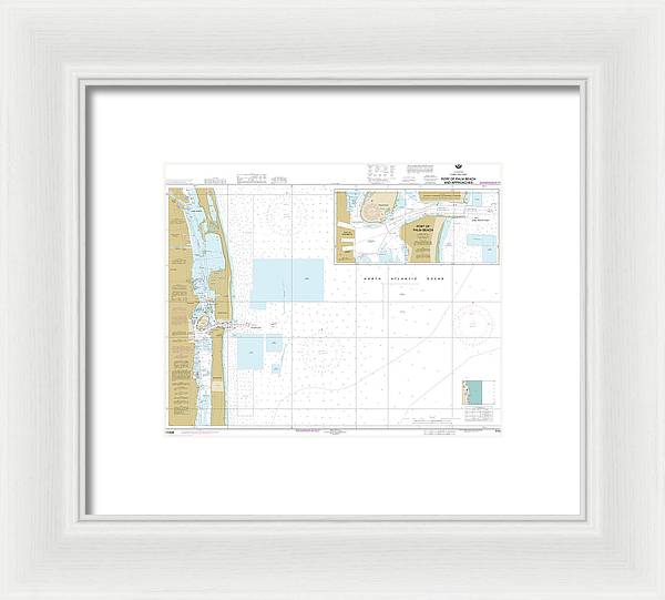 Nautical Chart-11459 Port-palm Beach-approaches - Framed Print