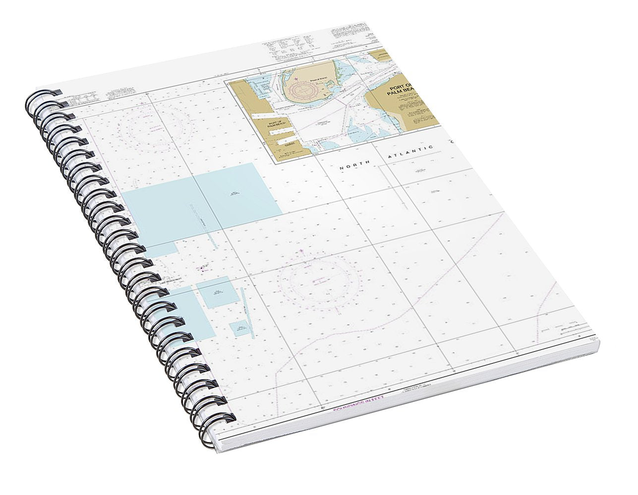 Nautical Chart-11459 Port-palm Beach-approaches - Spiral Notebook