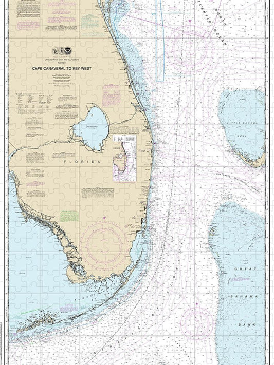 Nautical Chart 11460 Cape Canaveral Key West Puzzle