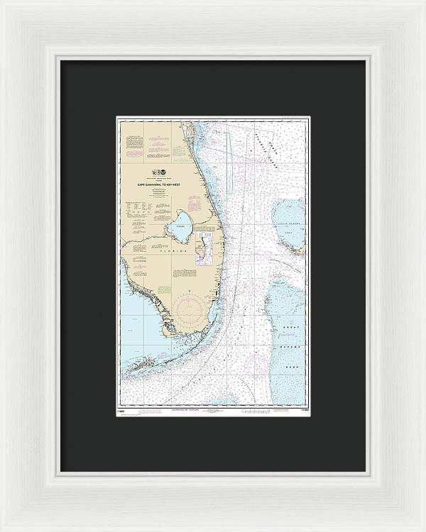 Nautical Chart-11460 Cape Canaveral-key West - Framed Print