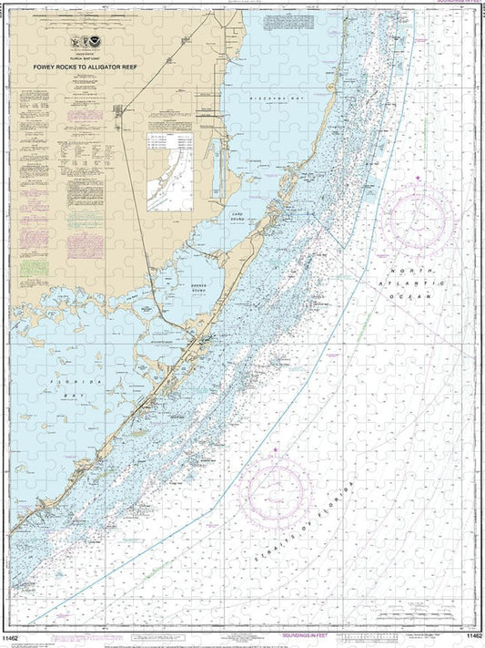 Nautical Chart 11462 Fowey Rocks Alligator Reef Puzzle