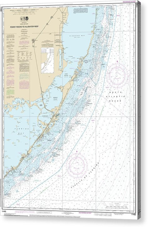 Nautical Chart-11462 Fowey Rocks-Alligator Reef  Acrylic Print