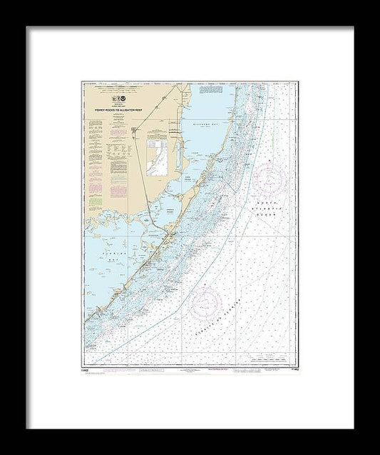 A beuatiful Framed Print of the Nautical Chart-11462 Fowey Rocks-Alligator Reef by SeaKoast