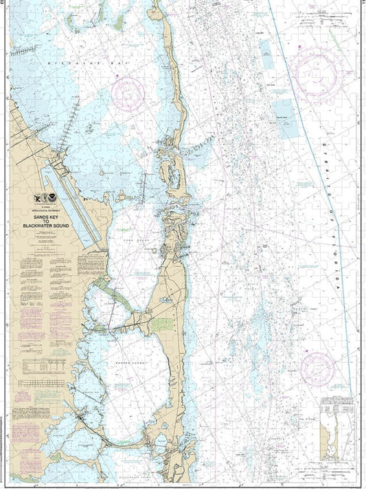 Nautical Chart 11463 Intracoastal Waterway Sands Key Blackwater Sound Puzzle