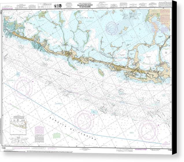 Nautical Chart-11464 Intracoastal Waterway Blackwater Sound-matecumbe - Canvas Print