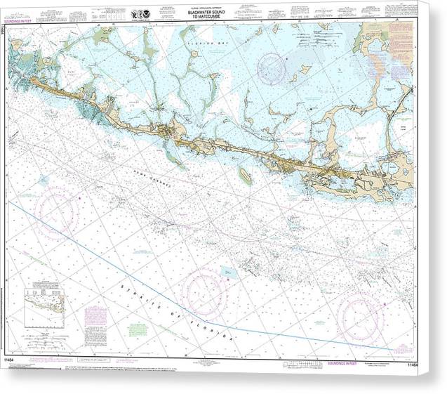 Nautical Chart-11464 Intracoastal Waterway Blackwater Sound-matecumbe - Canvas Print