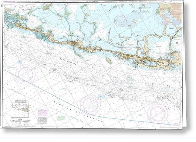 Nautical Chart-11464 Intracoastal Waterway Blackwater Sound-matecumbe - Greeting Card