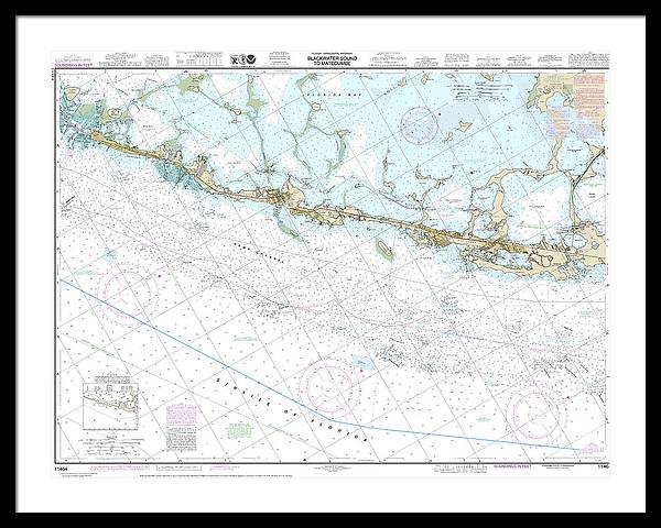 Nautical Chart-11464 Intracoastal Waterway Blackwater Sound-matecumbe - Framed Print