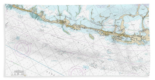 Nautical Chart-11464 Intracoastal Waterway Blackwater Sound-matecumbe - Bath Towel
