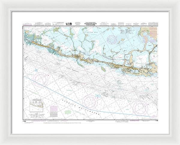 Nautical Chart-11464 Intracoastal Waterway Blackwater Sound-matecumbe - Framed Print