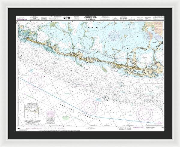 Nautical Chart-11464 Intracoastal Waterway Blackwater Sound-matecumbe - Framed Print