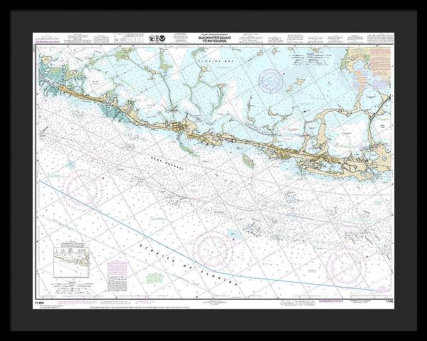 Nautical Chart-11464 Intracoastal Waterway Blackwater Sound-matecumbe - Framed Print