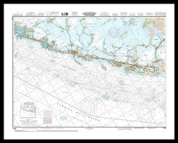 Nautical Chart-11464 Intracoastal Waterway Blackwater Sound-matecumbe - Framed Print