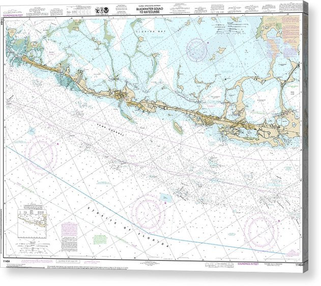 Nautical Chart-11464 Intracoastal Waterway Blackwater Sound-Matecumbe  Acrylic Print