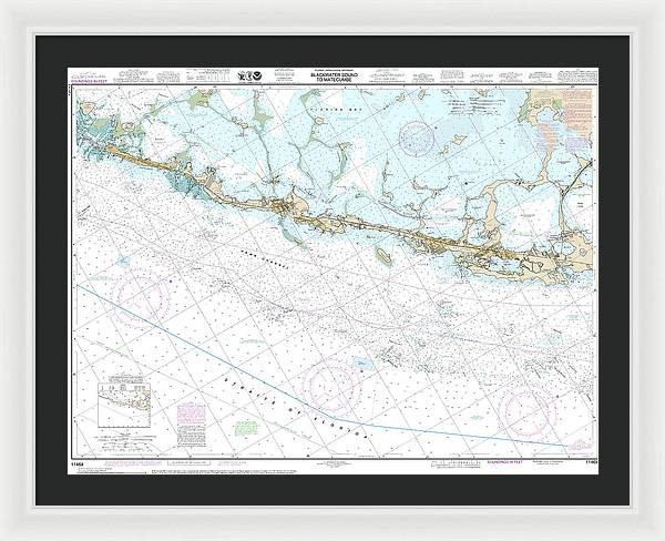 Nautical Chart-11464 Intracoastal Waterway Blackwater Sound-matecumbe - Framed Print