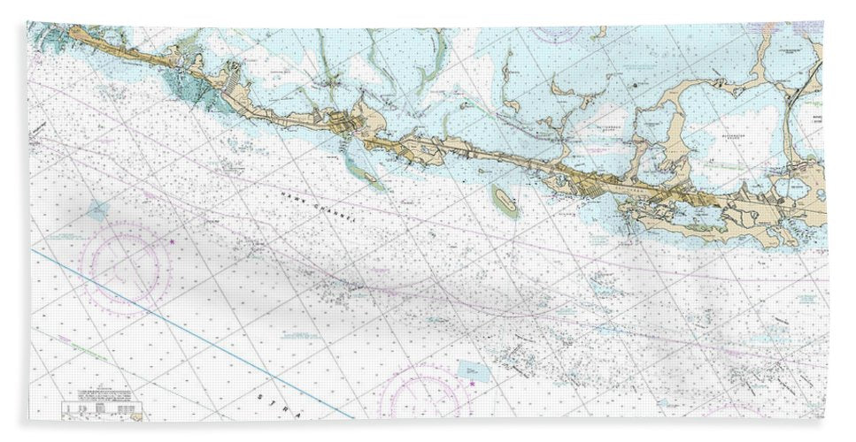 Nautical Chart-11464 Intracoastal Waterway Blackwater Sound-matecumbe - Beach Towel