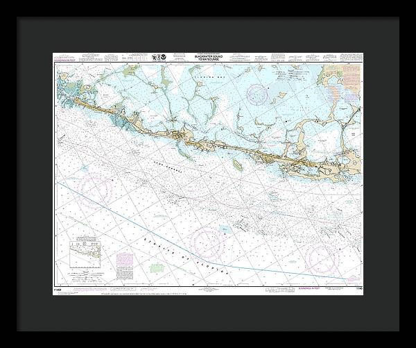 Nautical Chart-11464 Intracoastal Waterway Blackwater Sound-matecumbe - Framed Print