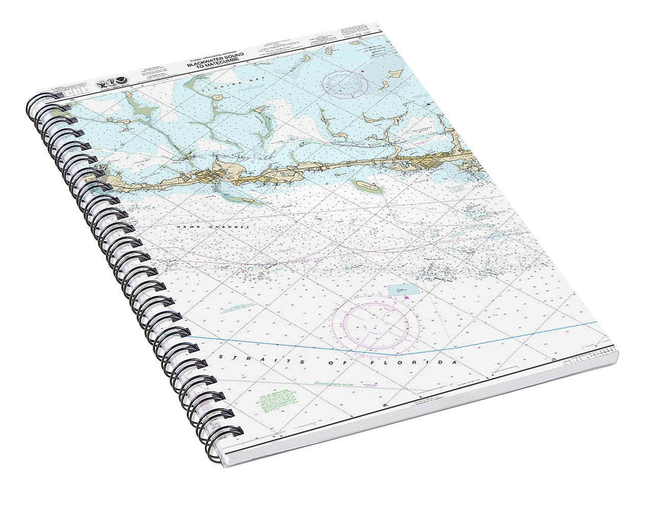 Nautical Chart-11464 Intracoastal Waterway Blackwater Sound-matecumbe - Spiral Notebook