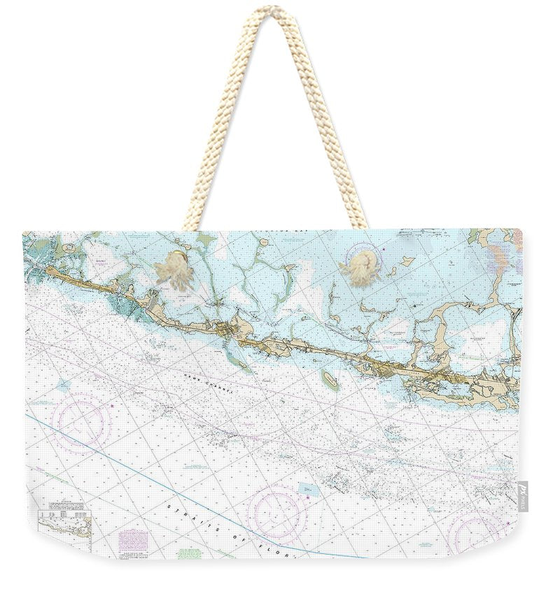 Nautical Chart-11464 Intracoastal Waterway Blackwater Sound-matecumbe - Weekender Tote Bag