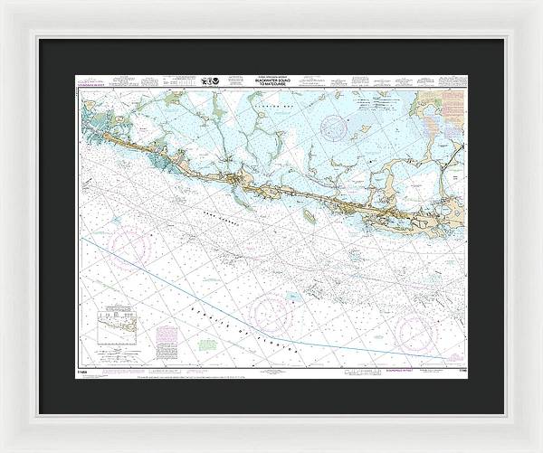 Nautical Chart-11464 Intracoastal Waterway Blackwater Sound-matecumbe - Framed Print