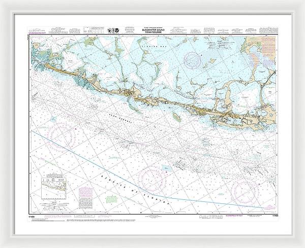 Nautical Chart-11464 Intracoastal Waterway Blackwater Sound-matecumbe - Framed Print