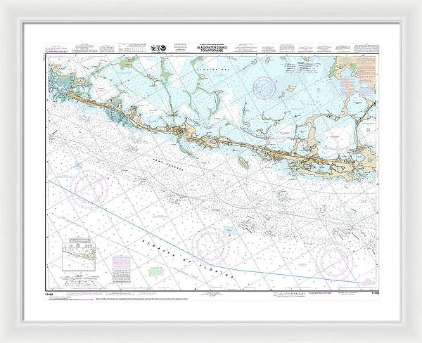 Nautical Chart-11464 Intracoastal Waterway Blackwater Sound-matecumbe - Framed Print