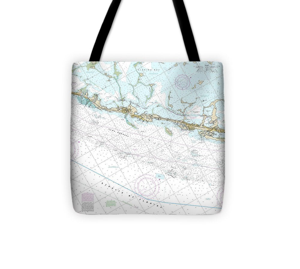 Nautical Chart 11464 Intracoastal Waterway Blackwater Sound Matecumbe Tote Bag