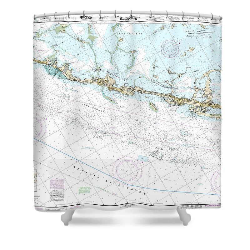 Nautical Chart 11464 Intracoastal Waterway Blackwater Sound Matecumbe Shower Curtain