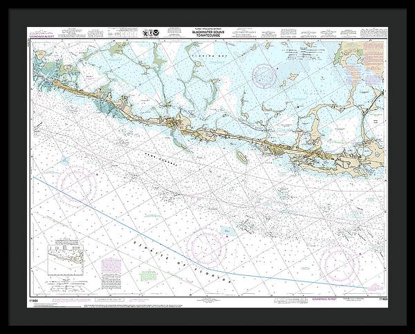 Nautical Chart-11464 Intracoastal Waterway Blackwater Sound-matecumbe - Framed Print