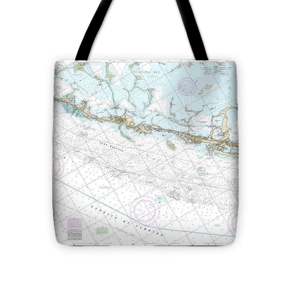 Nautical Chart-11464 Intracoastal Waterway Blackwater Sound-matecumbe - Tote Bag