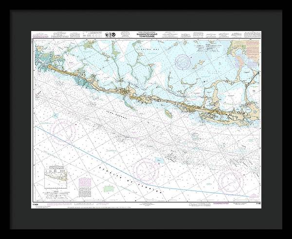 Nautical Chart-11464 Intracoastal Waterway Blackwater Sound-matecumbe - Framed Print