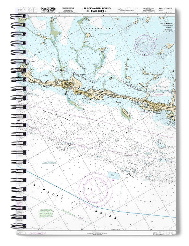 Nautical Chart 11464 Intracoastal Waterway Blackwater Sound Matecumbe Spiral Notebook