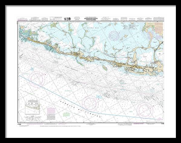 Nautical Chart-11464 Intracoastal Waterway Blackwater Sound-matecumbe - Framed Print