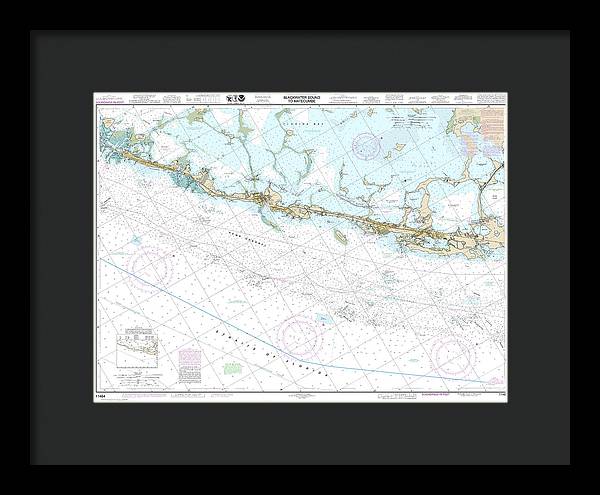 Nautical Chart-11464 Intracoastal Waterway Blackwater Sound-matecumbe - Framed Print