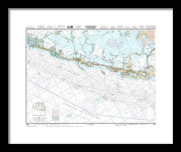 Nautical Chart-11464 Intracoastal Waterway Blackwater Sound-matecumbe - Framed Print