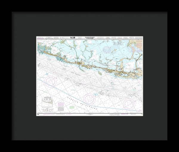 Nautical Chart-11464 Intracoastal Waterway Blackwater Sound-matecumbe - Framed Print