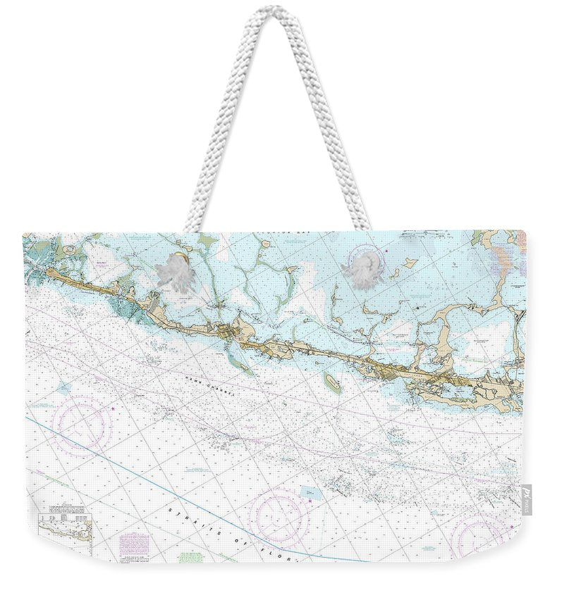 Nautical Chart-11464 Intracoastal Waterway Blackwater Sound-matecumbe - Weekender Tote Bag