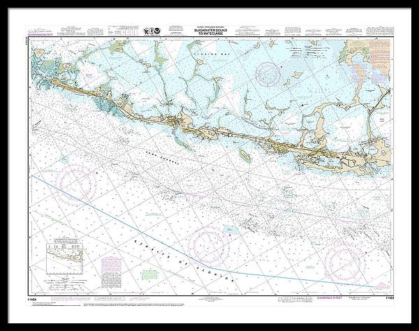 Nautical Chart-11464 Intracoastal Waterway Blackwater Sound-matecumbe - Framed Print