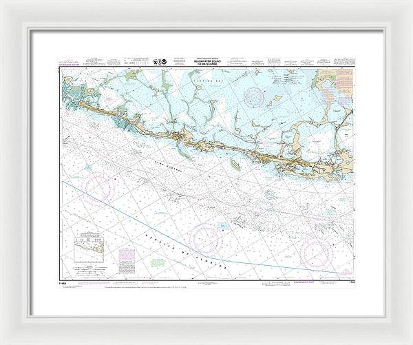 Nautical Chart-11464 Intracoastal Waterway Blackwater Sound-matecumbe - Framed Print