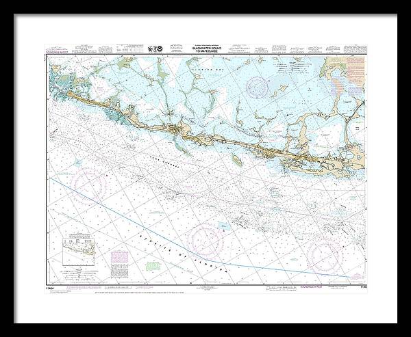 Nautical Chart-11464 Intracoastal Waterway Blackwater Sound-matecumbe - Framed Print