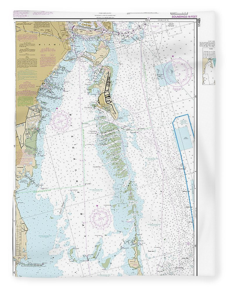 Nautical Chart-11465 Intracoastal Waterway Miami-elliot Key - Blanket