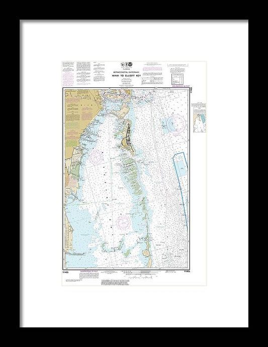 A beuatiful Framed Print of the Nautical Chart-11465 Intracoastal Waterway Miami-Elliot Key by SeaKoast