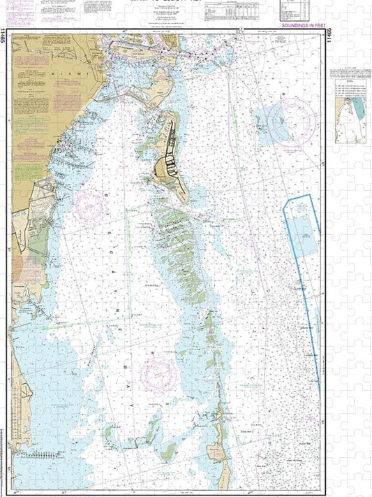 Nautical Chart 11465 Intracoastal Waterway Miami Elliot Key Puzzle