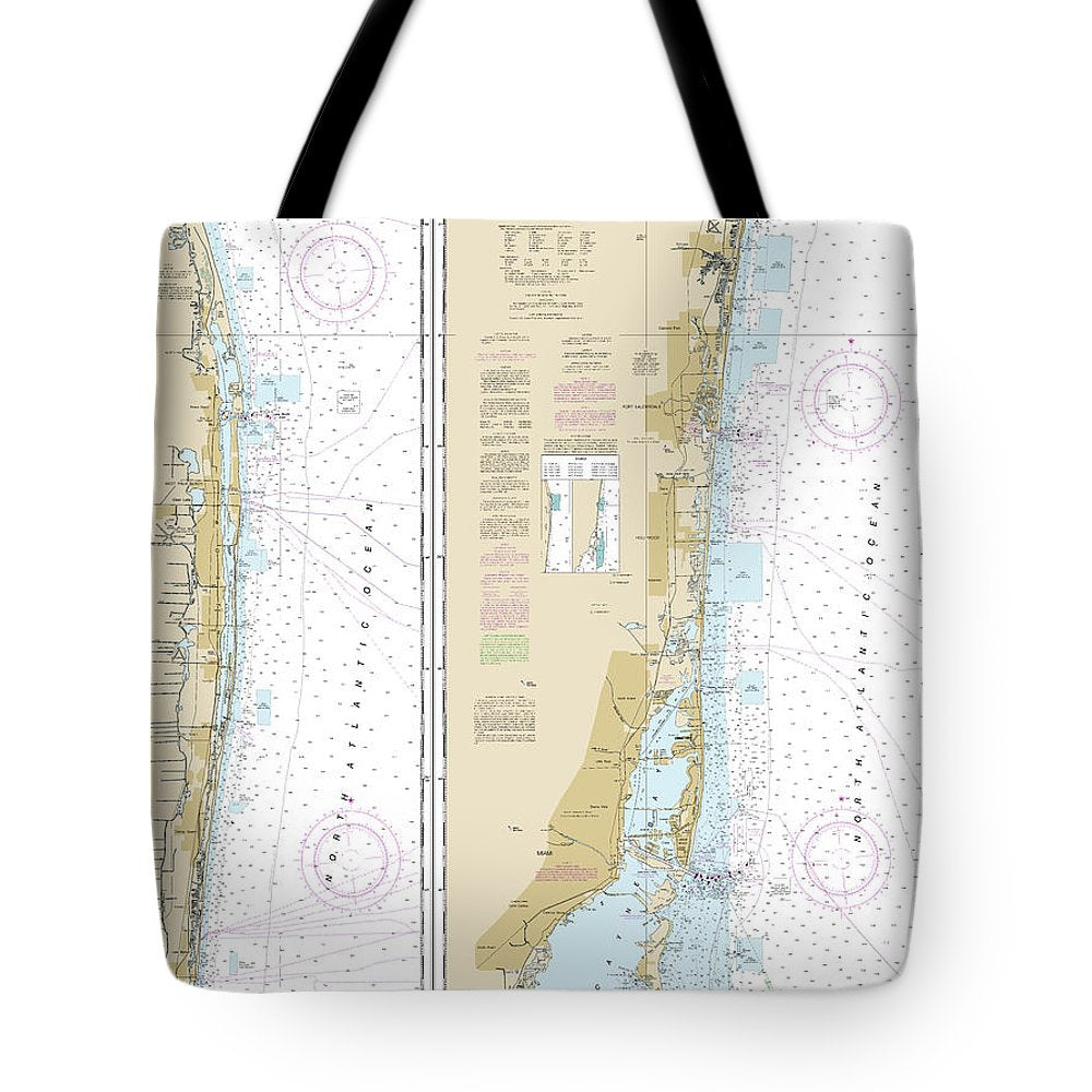 Nautical Chart-11466 Jupiter Inlet-fowey Rocks, Lake Worth Inlet - Tote Bag