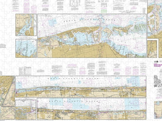 Nautical Chart 11467 Intracoastal Waterway West Palm Beach Miami Puzzle