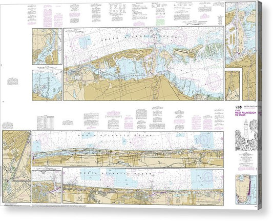 Nautical Chart-11467 Intracoastal Waterway West Palm Beach-Miami  Acrylic Print