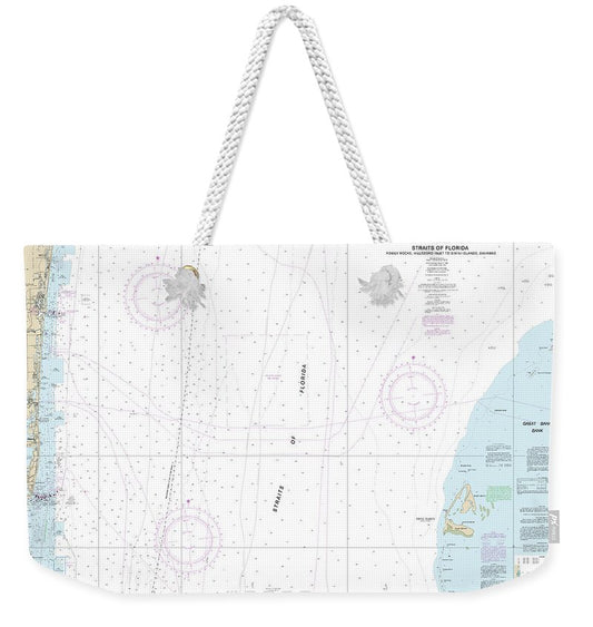Nautical Chart-11469 Straits-florida Fowey Rocks, Hillsboro Inlet-bimini Islands, Bahamas - Weekender Tote Bag